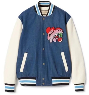 Gucci FW23 Jaket Besbol Unisex Biru dengan Sulaman Logo Colorblock 783819-XDCWW-4447 Buy Gucci FW23 Jaket Besbol Unisex Biru dengan Sulaman Logo Colorblock 783819-XDCWW-4447