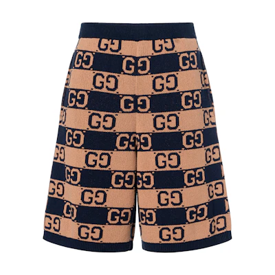 Gucci FW23 Color-Block Mid-Rise Khaki Casual Shorts 752098-XKDFK-2349