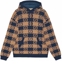 Gucci FW23 Colorblock Logo Jacquard Knit Hoodie - Khaki 752097-XKDFK-2349 Gucci FW23 Colorblock Logo Jacquard Knit Hoodie - Khaki 752097-XKDFK-2349