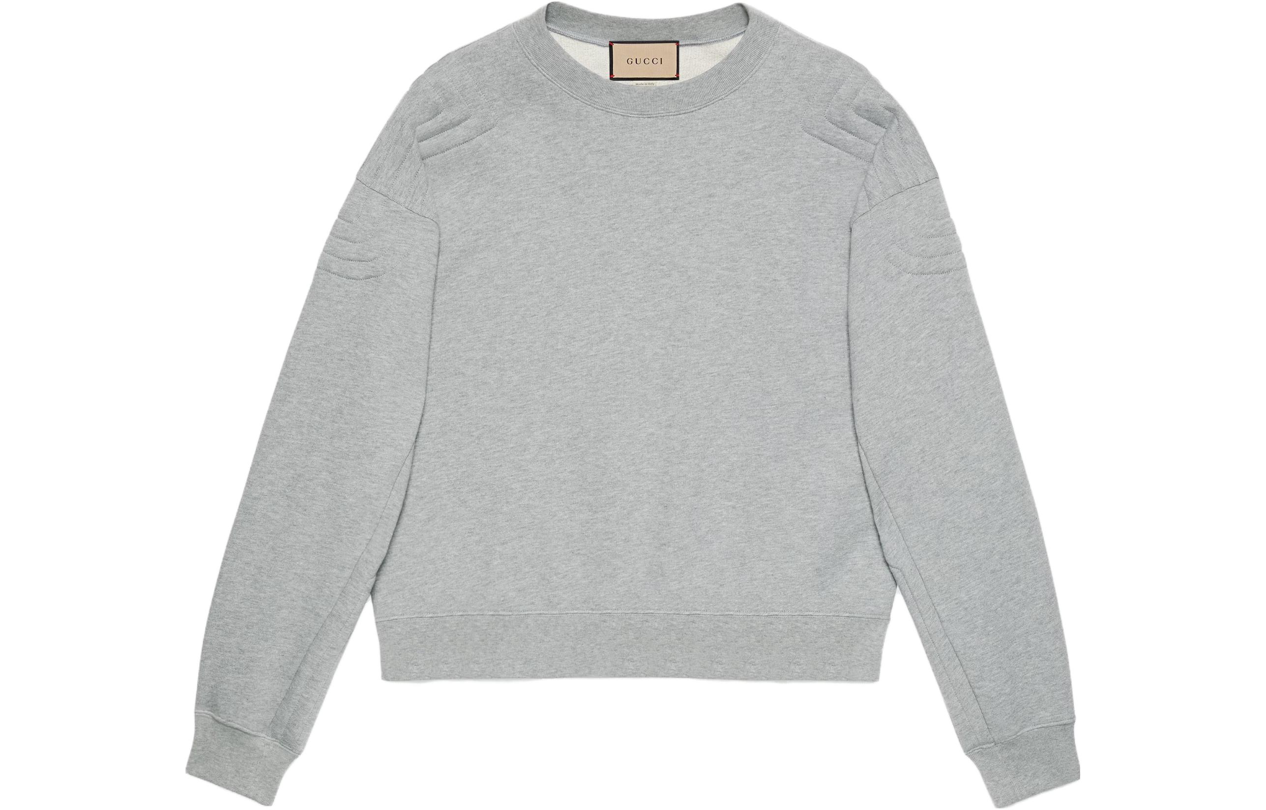 Gucci FW23 Gray Pullover Sweatshirt with Solid Logo Print for Men 761595-XJFZL-1230