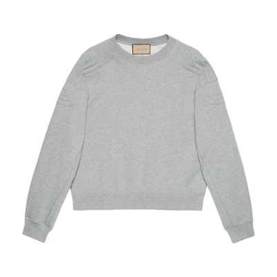 Gucci FW23 Gray Pullover Sweatshirt with Solid Logo Print for Men 761595-XJFZL-1230