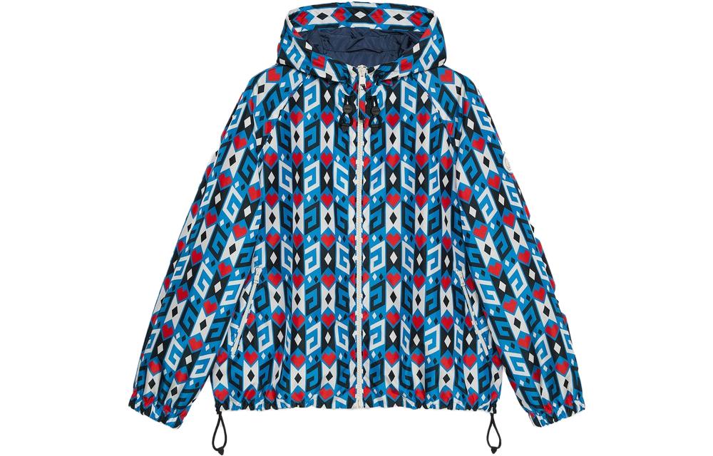 Gucci FW23 Heart Print Colorblock Zip Jacket - Blue 744177-ZAN3A-6397