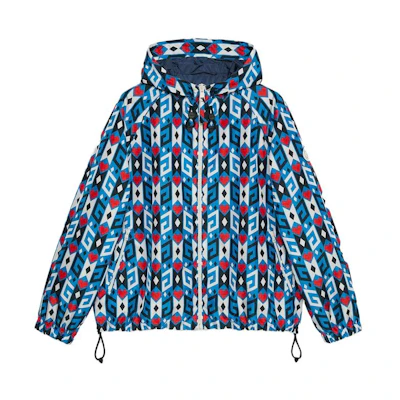 Gucci FW23 Heart Print Colorblock Zip Jacket - Blue 744177-ZAN3A-6397