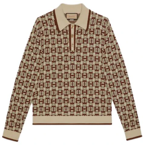 gucci-fw-23-ivory-monogram-horsebit-trim-long-sleeve-polo-shirt-753432-xkdfo-9134