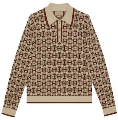 Polo Gucci FW23 Marfil Monograma con Detalle Horsebit de Manga Larga. 753432-XKDFO-9134 Buy Polo Gucci FW23 Marfil Monograma con Detalle Horsebit de Manga Larga. 753432-XKDFO-9134