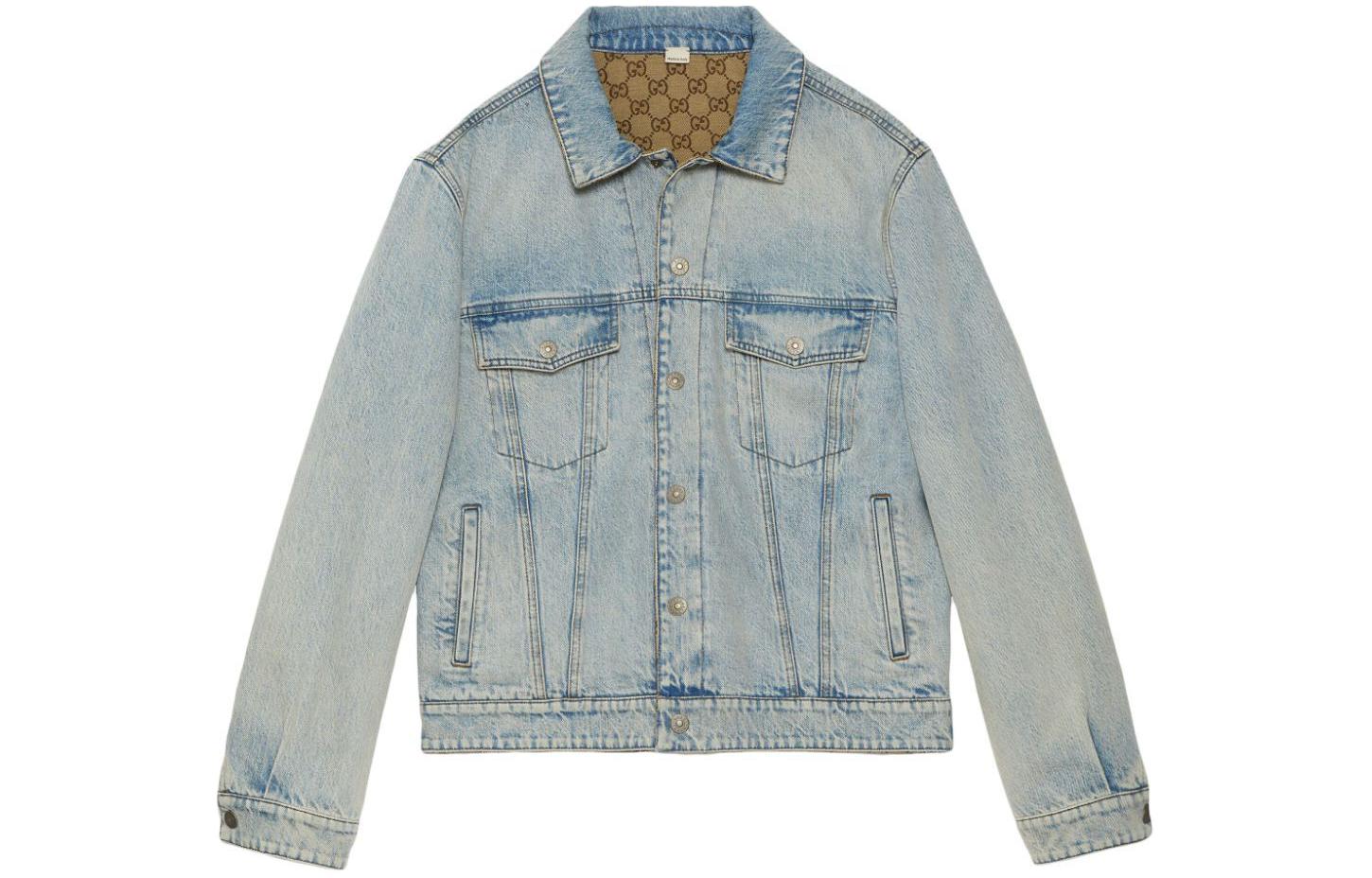 Gucci FW23 Light Blue Reversible Single-Breasted Jacket with Pockets 771818-XDCTO-4452