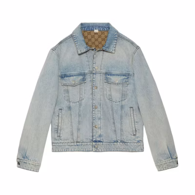 Gucci FW23 Light Blue Reversible Single-Breasted Jacket with Pockets 771818-XDCTO-4452