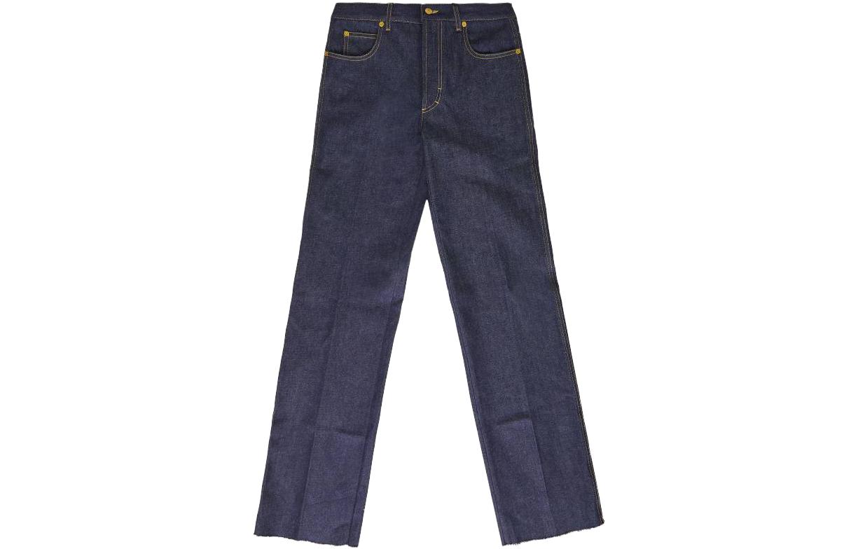 Gucci FW23 Low Waist Loose Fit Straight Leg Zip Jeans Blue 758152-XDCN6-4100