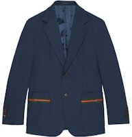 Gucci FW23 Navy Blue Striped Single-Breasted Suit Jacket 751155-Z8BI4-4486 Gucci FW23 Navy Blue Striped Single-Breasted Suit Jacket 751155-Z8BI4-4486