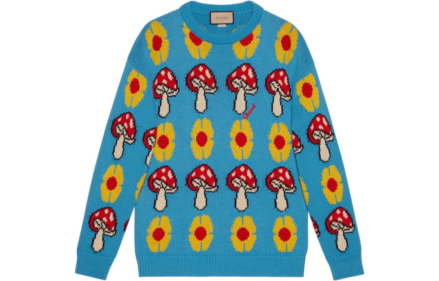 Gucci FW23 Patterned Jacquard Crewneck Sweater for Men 752188-XKDFF-4644