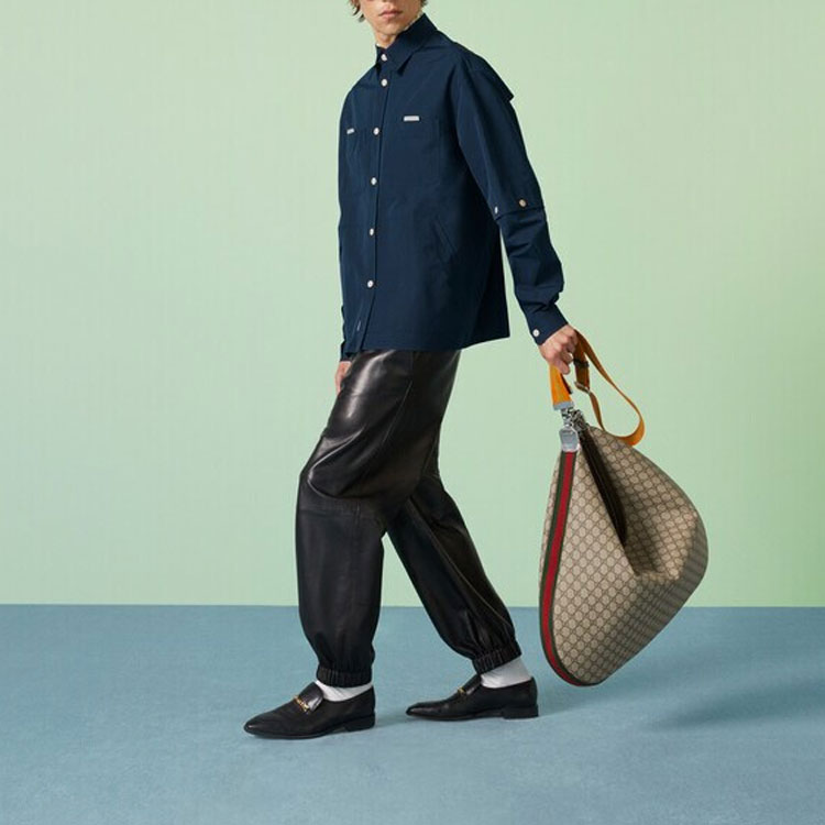 GUCCI FW23 Pre-Fall Logo Embroidered Long Sleeve Shirt Blue 747375-ZAOCN-4020 圖 5