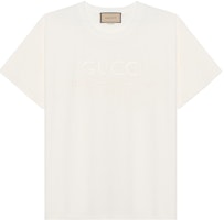 Gucci FW23 Solid Logo Embroidered Crew Neck T-Shirt for Men 616036-XJFZA-9091 Gucci FW23 Solid Logo Embroidered Crew Neck T-Shirt for Men 616036-XJFZA-9091