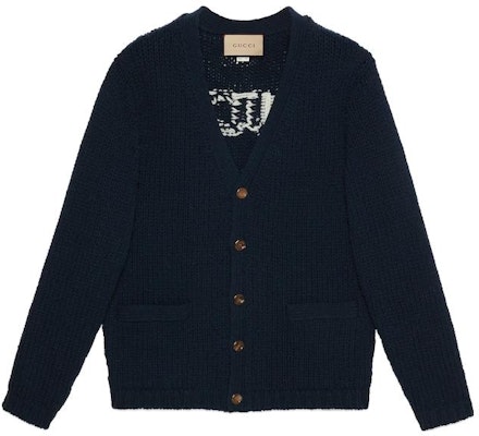 Gucci FW23 純深藍字母針織羊毛開襟衫 761541-XKDK4-4492 Buy Gucci FW23 純深藍字母針織羊毛開襟衫 761541-XKDK4-4492