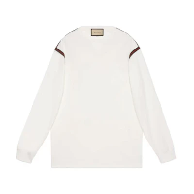 Gucci FW23 Striped Crewneck Long Sleeve Shirt Off-White 768441-XJF3T-9088
