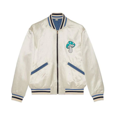 Gucci FW23 White Color-Block Aviator Jacket with Zipper 753103-XDCH2-9789