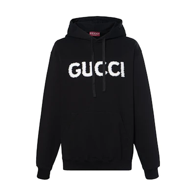 GUCCI FW24 Black Hoodie with Logo Print. 788771-XJG4A-1000