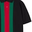 Cheap GUCCI FW24 Black Striped Ribbed Trim Short Sleeve Polo Shirt 795180-XJGRQ-1043