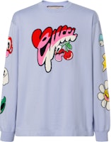 GUCCI FW24 Cartoon Logo Embroidery Crewneck Sweatshirt Light Purple 778520-XKDX4-5319 GUCCI FW24 Cartoon Logo Embroidery Crewneck Sweatshirt Light Purple 778520-XKDX4-5319