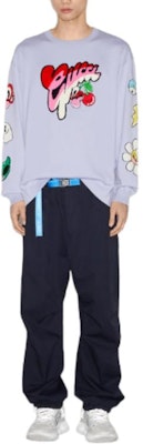 GUCCI FW24 Baju Lengan Panjang Logo Kartun Sulaman Ungu Muda 778520-XKDX4-5319 Lookbook GUCCI FW24 Baju Lengan Panjang Logo Kartun Sulaman Ungu Muda 778520-XKDX4-5319