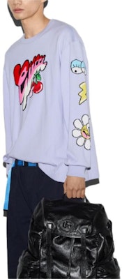 GUCCI FW24 Baju Lengan Panjang Logo Kartun Sulaman Ungu Muda 778520-XKDX4-5319 Details for GUCCI FW24 Baju Lengan Panjang Logo Kartun Sulaman Ungu Muda 778520-XKDX4-5319