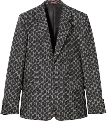 GUCCI FW24 Blazer Kelabu Cetakan Logo Penuh Reka Bentuk Single-Breasted. 804201-ZARGO-1136 Buy GUCCI FW24 Blazer Kelabu Cetakan Logo Penuh Reka Bentuk Single-Breasted. 804201-ZARGO-1136