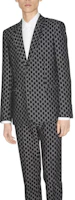 Sizing GUCCI FW24 灰色標誌印花單排扣西裝外套 804201-ZARGO-1136