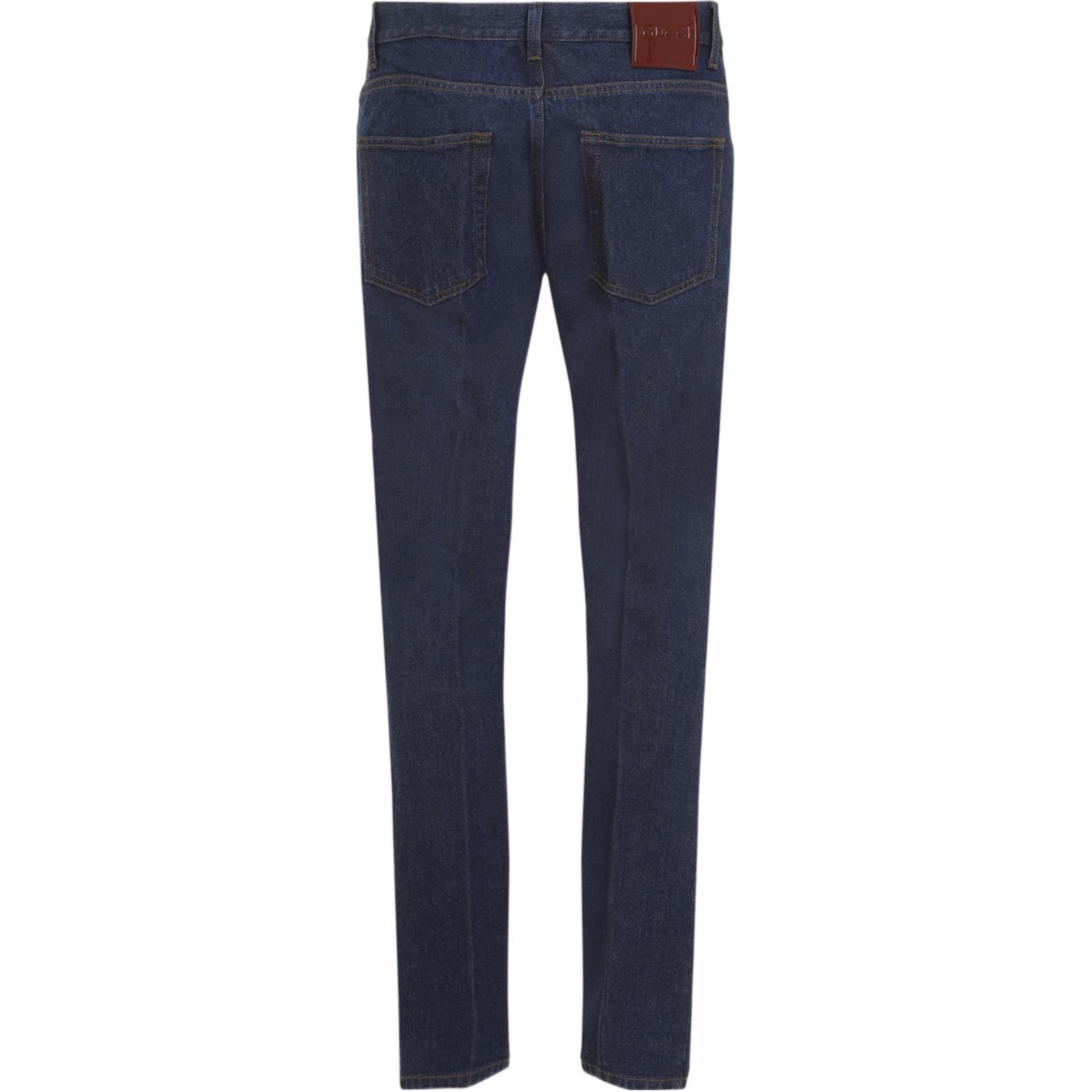 Lookbook GUCCI FW24 Jeans Biru Potongan Lurus Zipper Basuh 796474-XDC28-4759