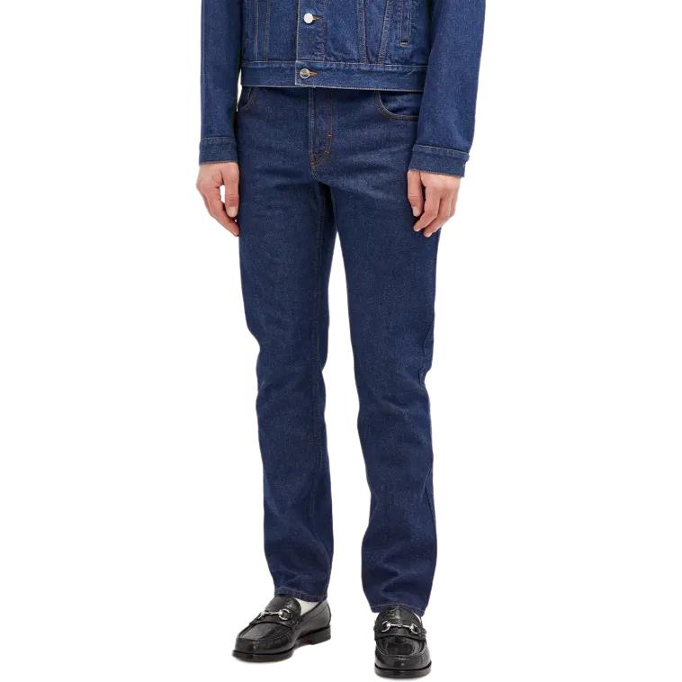 Shop GUCCI FW24 Jeans Biru Potongan Lurus Zipper Basuh 796474-XDC28-4759
