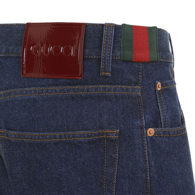 Details for GUCCI FW24 Jeans Biru Potongan Lurus Zipper Basuh 796474-XDC28-4759