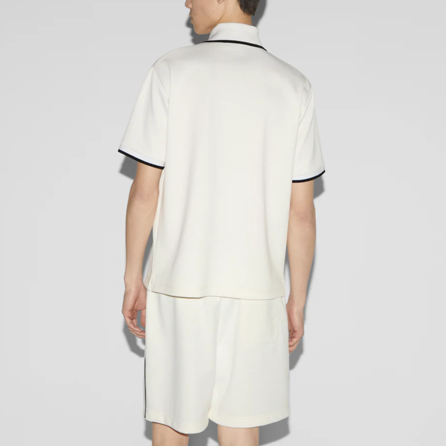 GUCCI FW24  White Polo Shirt with Contrast Trim and Logo Embroidery. 794335-XJGTV-9692 圖 4