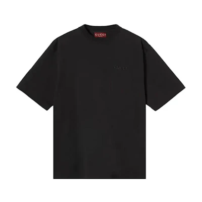 Gucci FW24 Black Embroidered Logo Loose Fit T-shirt 798115-XJGT4-1043