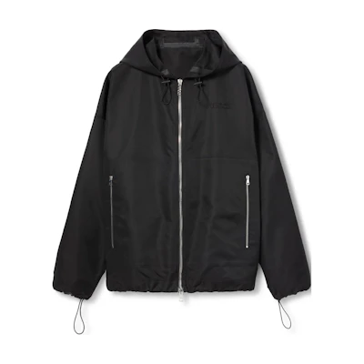 Gucci FW24 Black Embroidered Logo Zip Hoodie Jacket 793664-ZAQ7F-1000