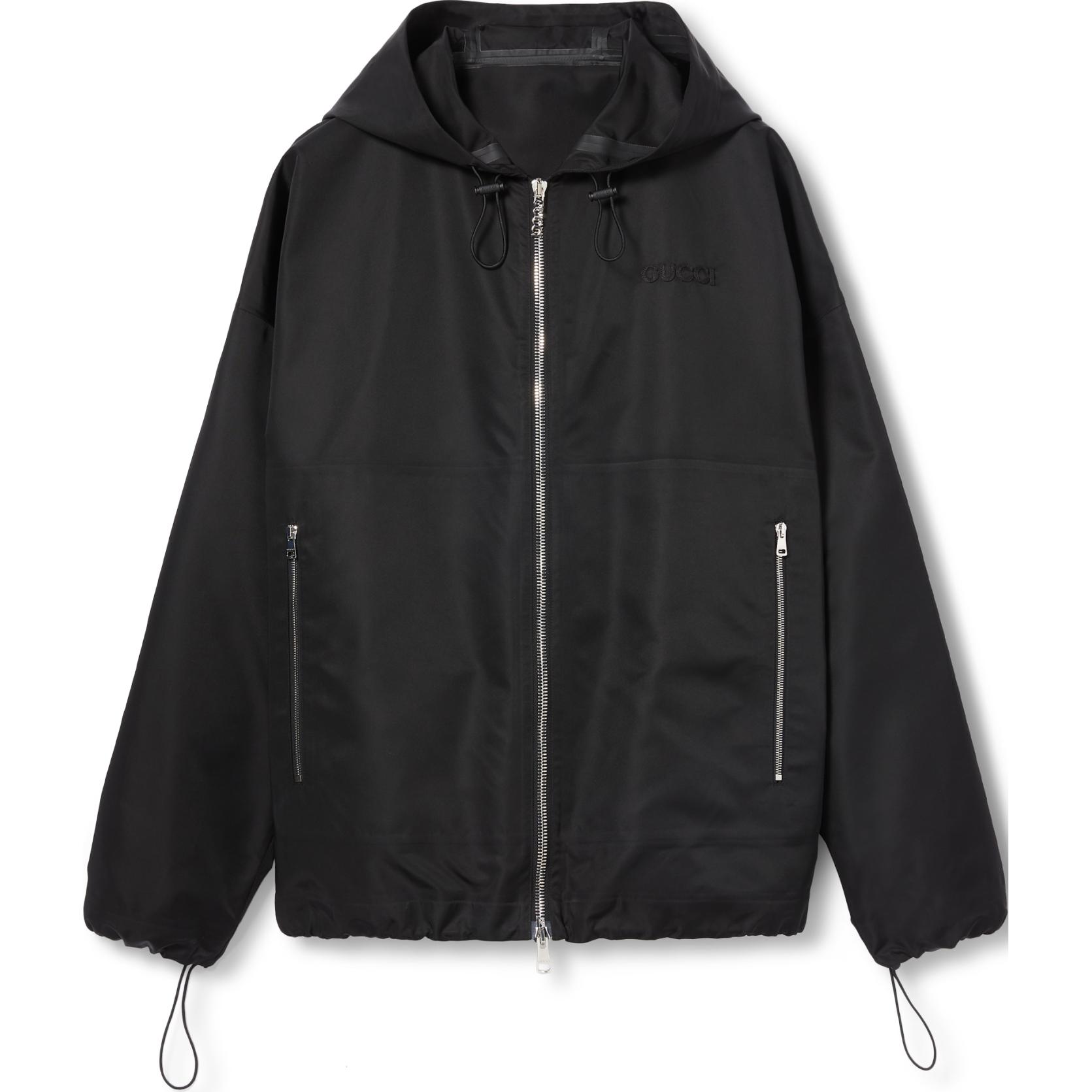 Gucci FW24 Black Embroidered Logo Zip Hoodie Jacket 793664-ZAQ7F-1000 圖 2