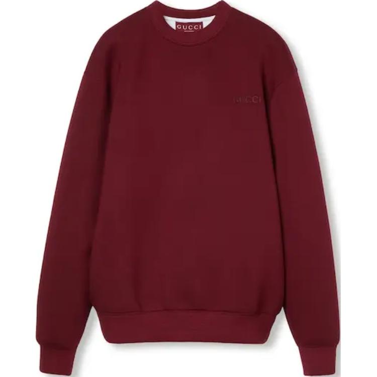 Gucci FW24 Burgundy Sweatshirt with Embroidered Logo 803974-XJGTW-6320