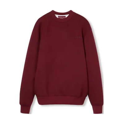 Gucci FW24 Burgundy Sweatshirt with Embroidered Logo 803974-XJGTW-6320