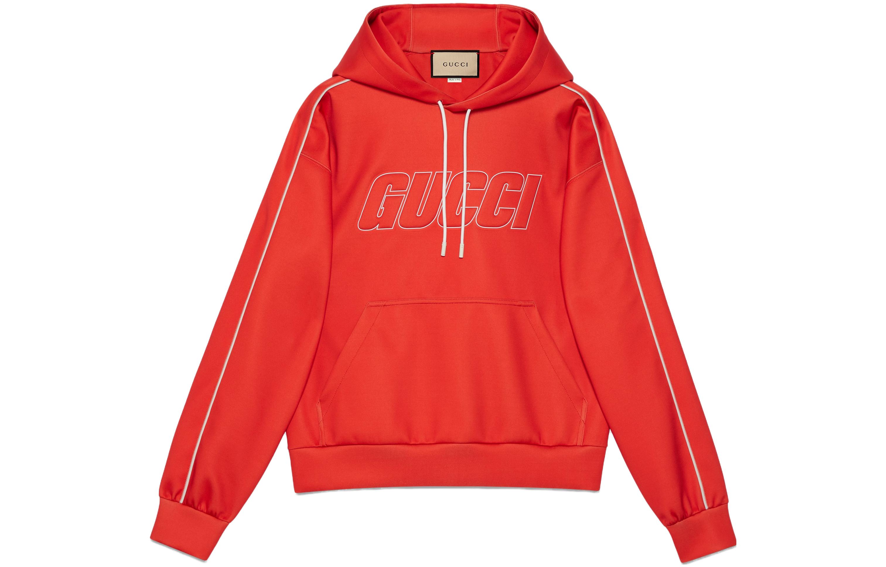 GUCCI FW24 Embossed Letter Hoodie  Orange. 768498-XJF38-6284