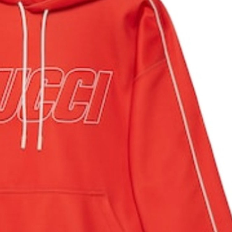 GUCCI FW24 Embossed Letter Hoodie  Orange. 768498-XJF38-6284 圖 7