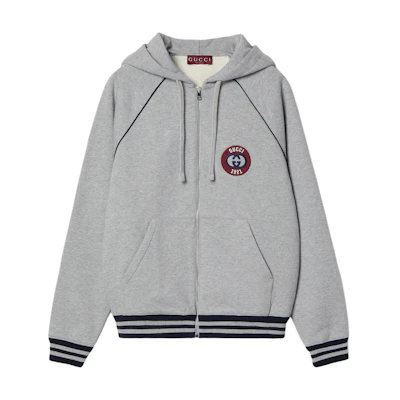 Gucci FW24 Embroidered Logo Hoodie Grey 798641-XJGRE-1056