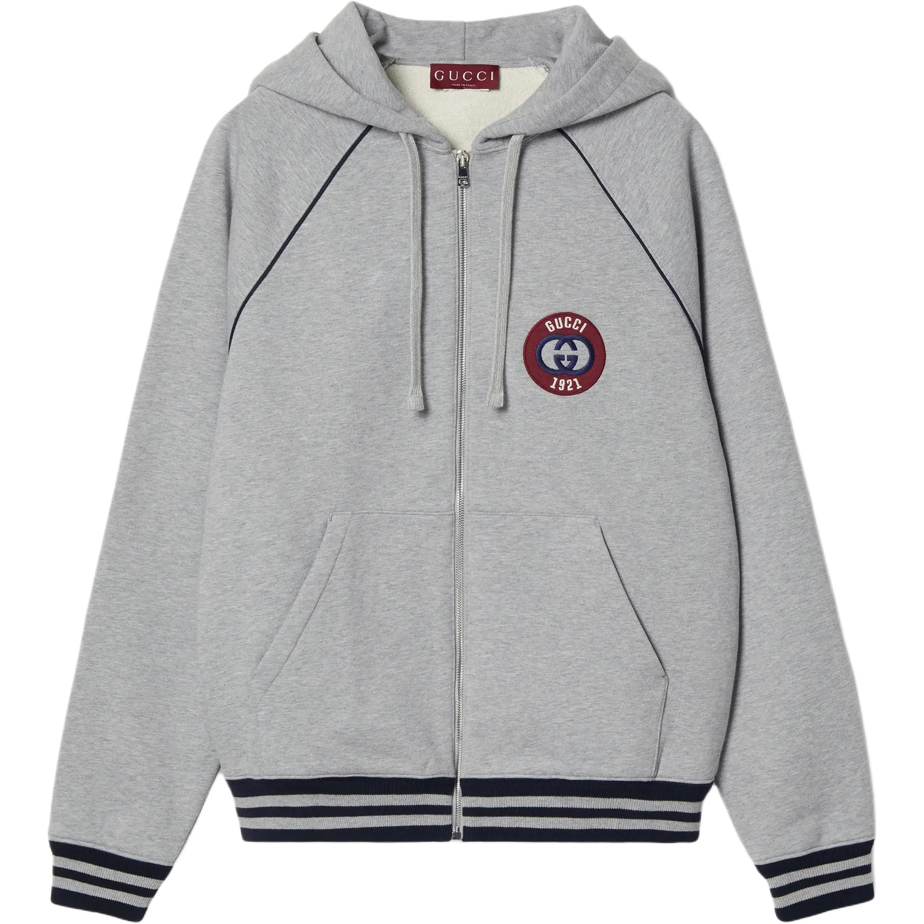 Gucci FW24 Embroidered Logo Hoodie Grey 798641-XJGRE-1056 圖 2