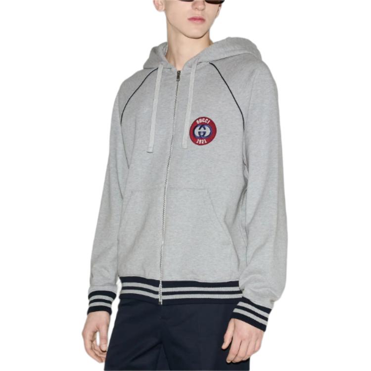 Gucci FW24 Embroidered Logo Hoodie Grey 798641-XJGRE-1056 圖 3