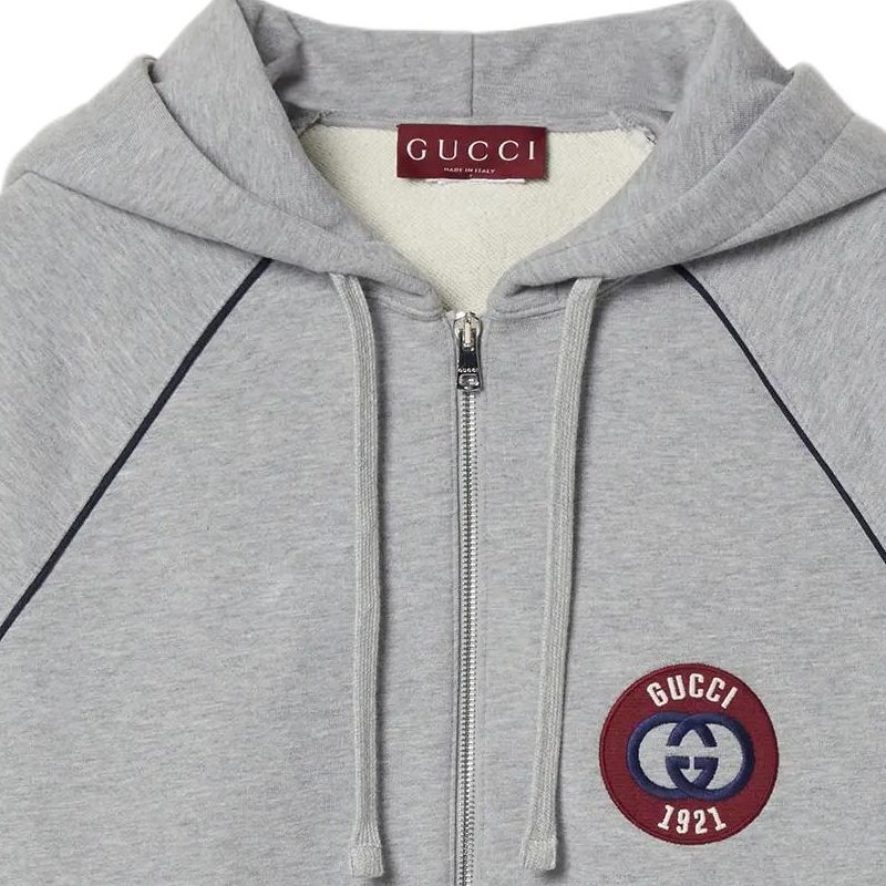 Gucci FW24 Embroidered Logo Hoodie Grey 798641-XJGRE-1056 圖 7