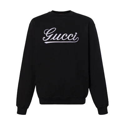Gucci FW24 Loose Fit Crewneck Long Sleeve T-Shirt Black Men 784413-XJGQK-1043