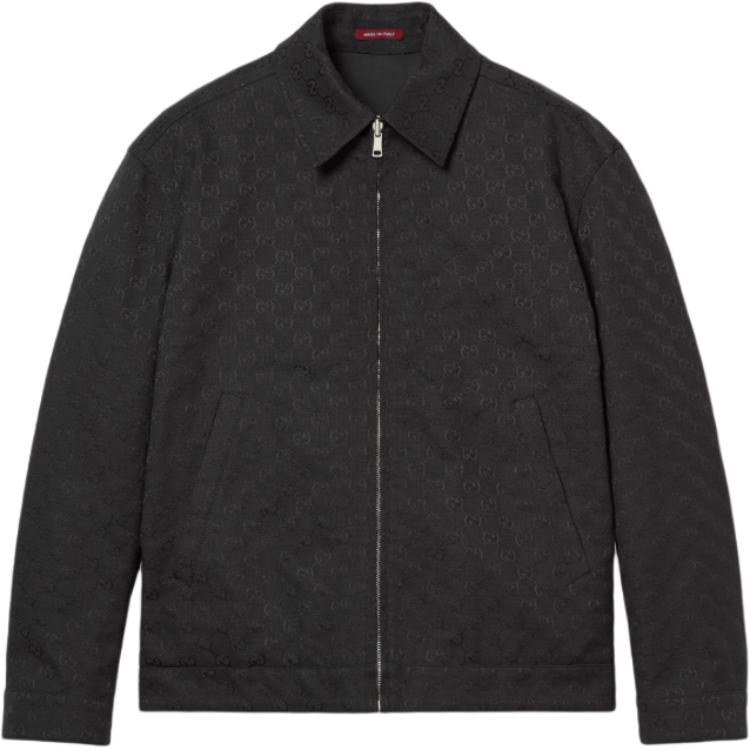 Gucci FW24 Reversible Nylon & GG Canvas Mens Jacket Black 787295-ZARAH-1000