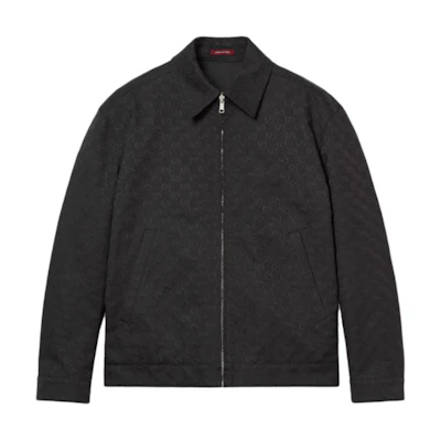 Gucci FW24 Reversible Nylon & GG Canvas Mens Jacket Black 787295-ZARAH-1000