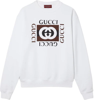 グッチ FW24 ホワイト ロゴプリント クルーネック スウェットシャツ カジュアルウェア 784413-XJGM8-9875 Buy グッチ FW24 ホワイト ロゴプリント クルーネック スウェットシャツ カジュアルウェア 784413-XJGM8-9875