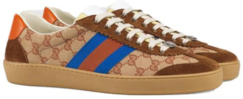 GUCCI古馳 G74 Web 帆布拼色休閒時尚板鞋 男款 棕色 Lookbook GUCCI古馳 G74 Web 帆布拼色休閒時尚板鞋 男款 棕色