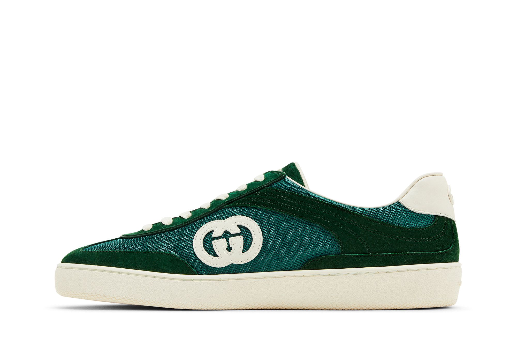 Lookbook GUCCI古馳 絨面革 繫帶平底圓頭 板鞋 男款 綠色