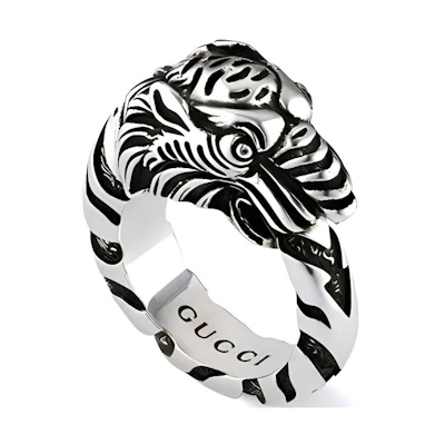 GUCCI Garden Collection 925 Silver Ring for Men 621296-J8400-0701