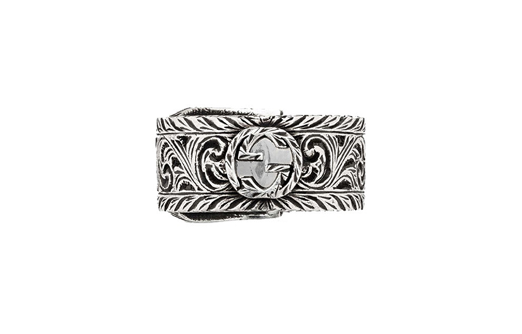 GUCCI Garden Distressed Effect 925 Silver Ring Unisex Couples Edition 600138-J8400-0811 圖 4