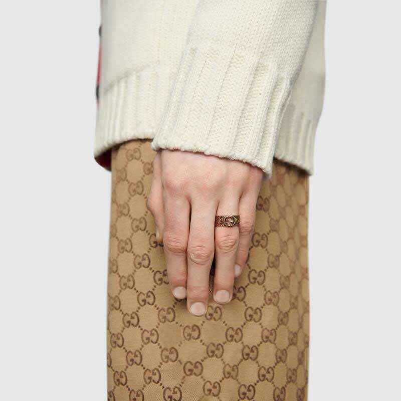 GUCCI Garden Double G 18k Gold Ring Unisex Couple Design. 579797-J8500-0718 圖 6